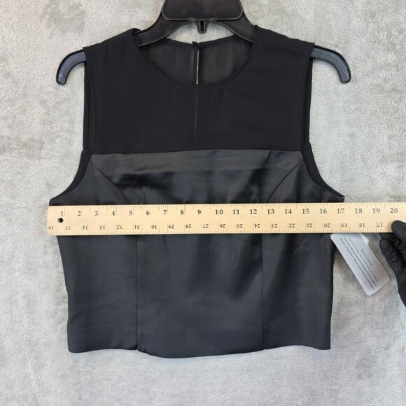 French Connection Illusion Neck Top Women's Size 8 Black Fitted Sleeveless Tank - Picture 13 of 13